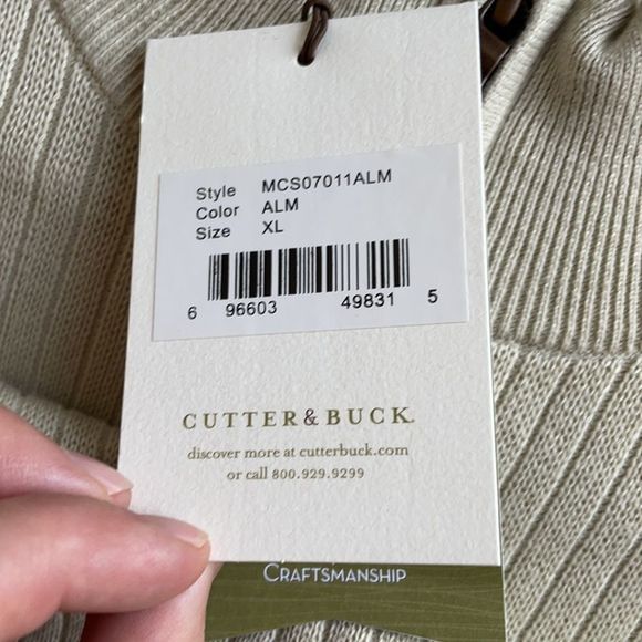 Cutter & Buck Ribbed Pullover 1/4 Zip up Sweater 100% cotton - Picture 11 of 11